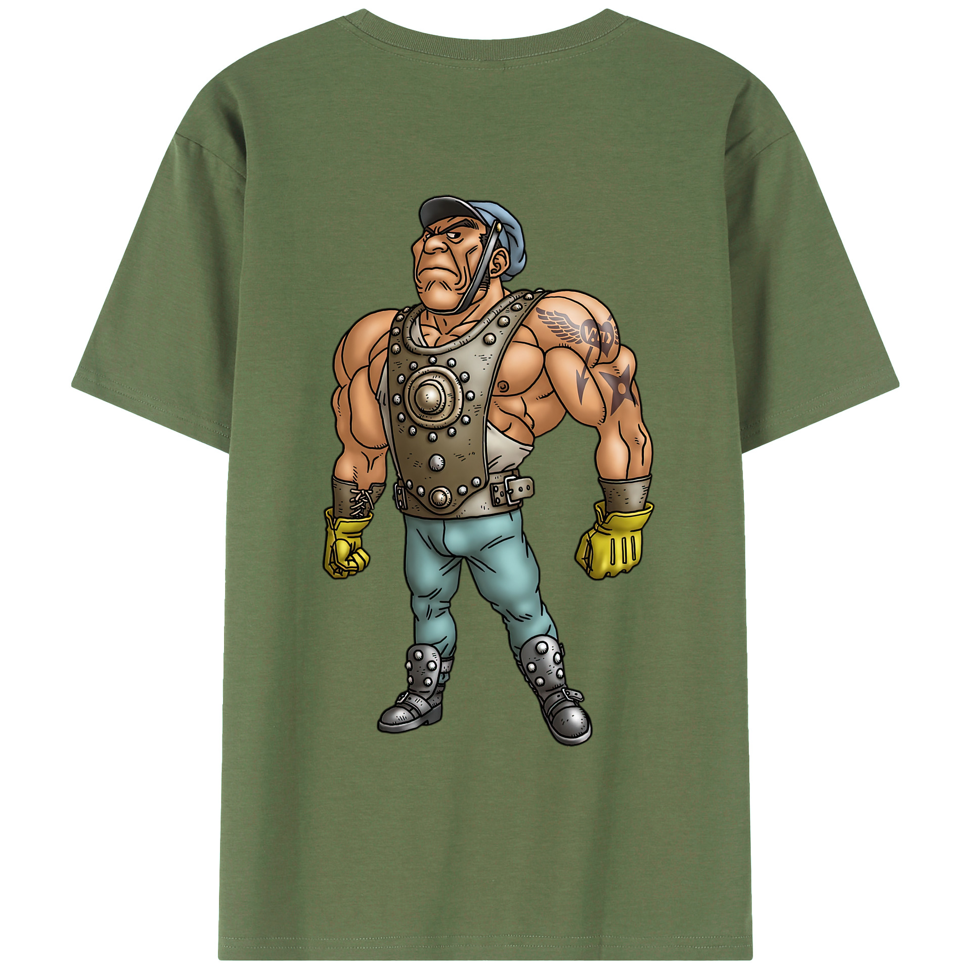 （画像用） ドラゴンクエスト Doragon Kuesuto Dragon Quest 綿100％ メンズ半袖Tシャツ（バックプリント） 通気性